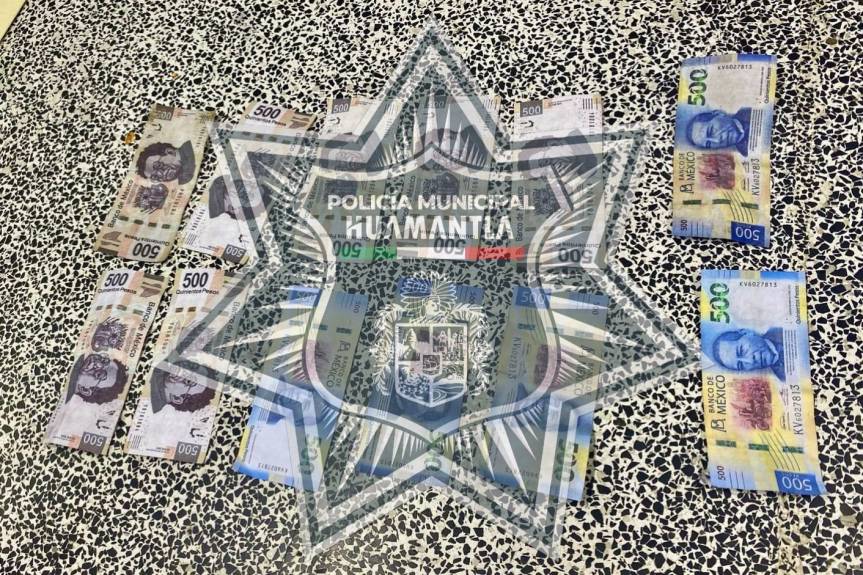 ASEGURA POLICÍA MUNICIPAL DE HUAMANTLA A SUJETO CON BILLETES PRESUNTAMENTE&nbsp;FALSOS