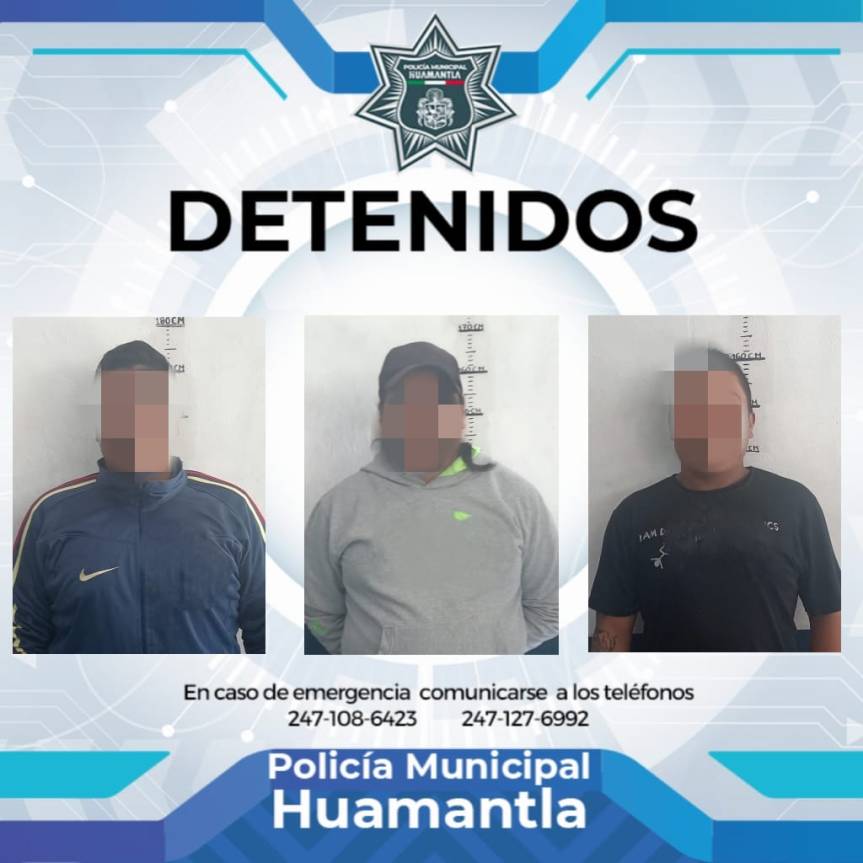DISUADE POLICÍA MUNICIPAL DE HUAMANTLA RIÑA Y DETIENE A TRES&nbsp;SUJETOS