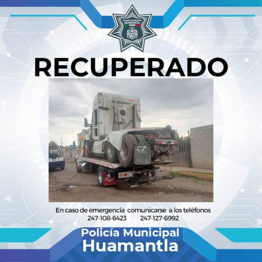 POLICÍA MUNICIPAL DE HUAMANTLA LOCALIZA TRACTOCAMIÓN CON HUELLAS DE DESVALIJAMIENTO EN LÁZARO&nbsp;CÁRDENAS