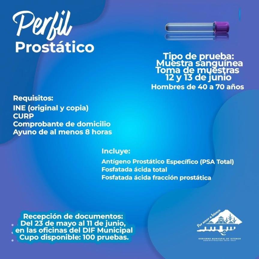 Gobierno Municipal de Ixtenco impulsa campaña de salud preventiva para hombres de 40 a 70&nbsp;años