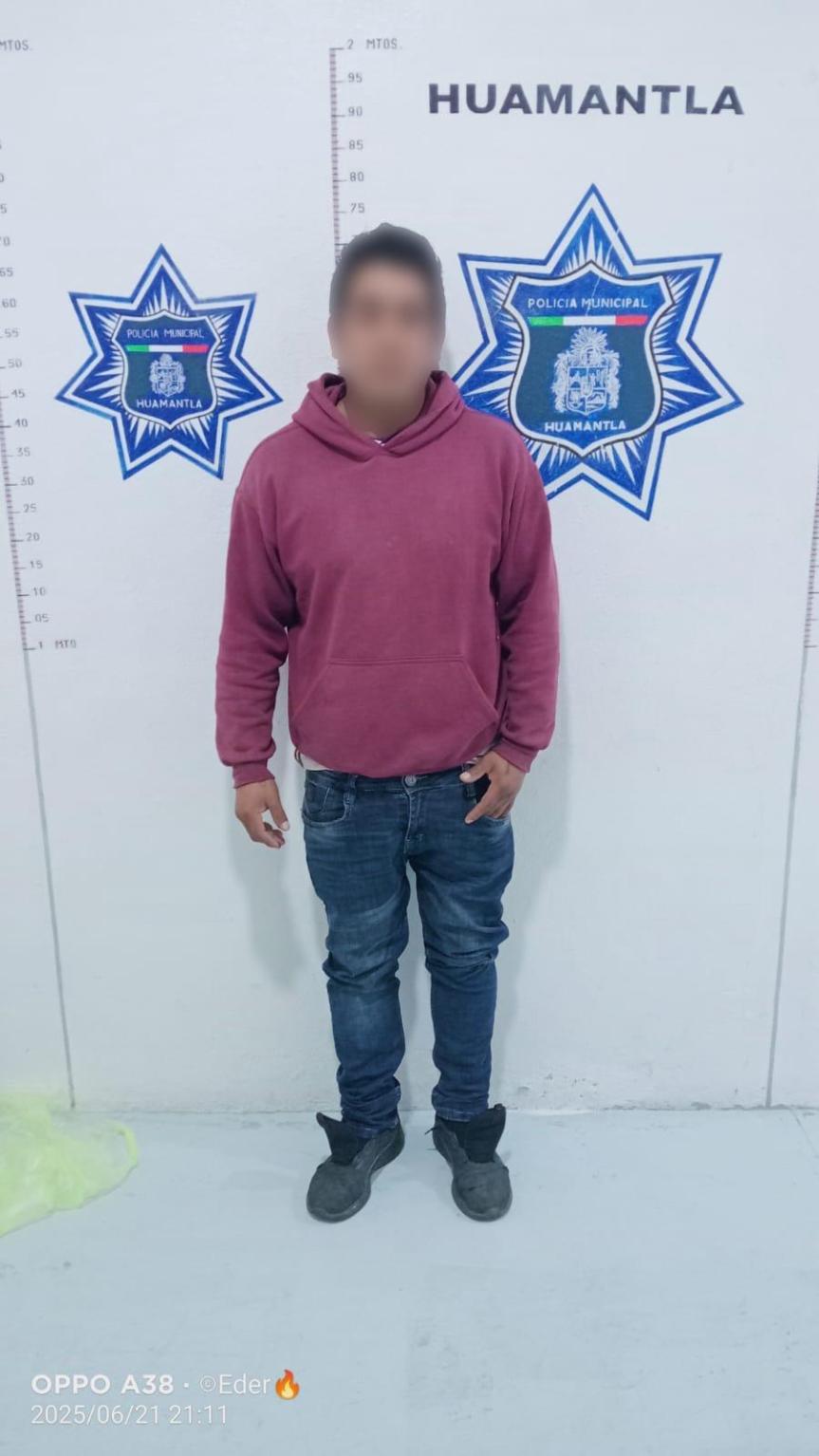 EN HUAMANTLA, SE ASEGURA A PERSONA DEL SEXO MASCULINO POR ALTERACIÓN AL ORDEN&nbsp;PÚBLICO