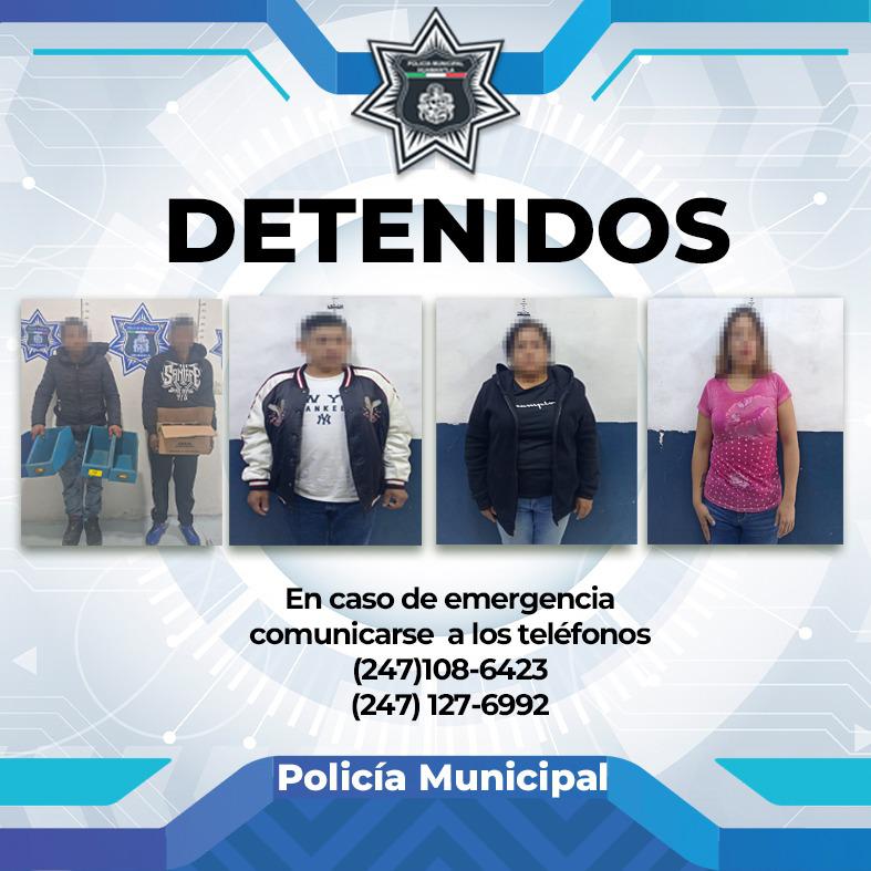 ASEGURA POLICÍA MUNICIPAL DE HUAMANTLA A CINCO PERSONAS EN DIFERENTES HECHOS&nbsp;DELICTIVOS
