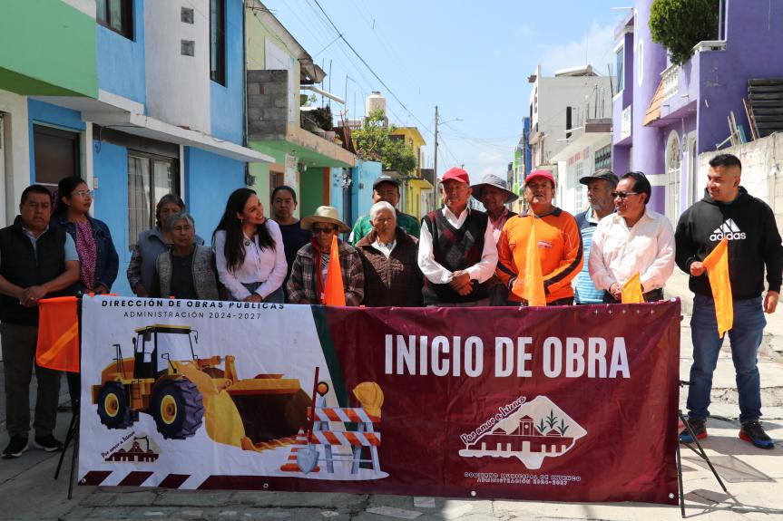 Arranca en Ixtenco rehabilitación de drenaje sanitario y pavimento con concreto hidráulico en calle 2&nbsp;Sur