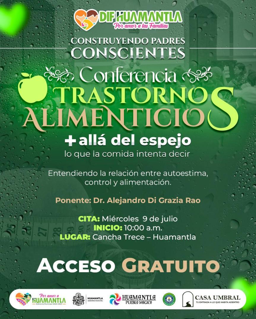 SMDIF HUAMANTLA INVITA A PADRES DE FAMILIA A LA CONFERENCIA TRANSTORNOS&nbsp;ALIMENTICIOS