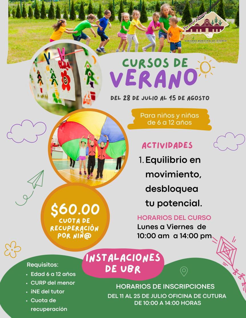 Anuncian Cursos de Verano 2025 con temáticas variadas para niñas y niños en&nbsp;Ixtenco