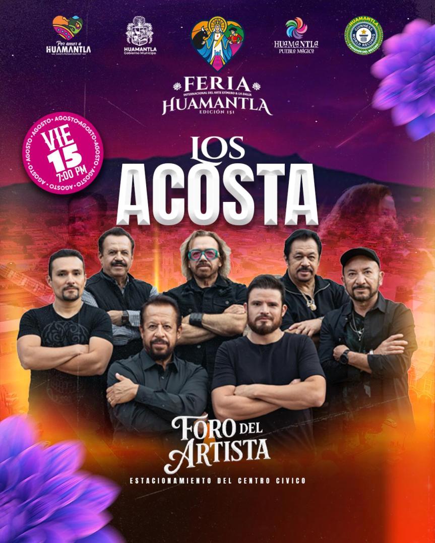 Los Acosta traerán su poder grupero al Foro del Artista en la Feria de Huamantla&nbsp;2025