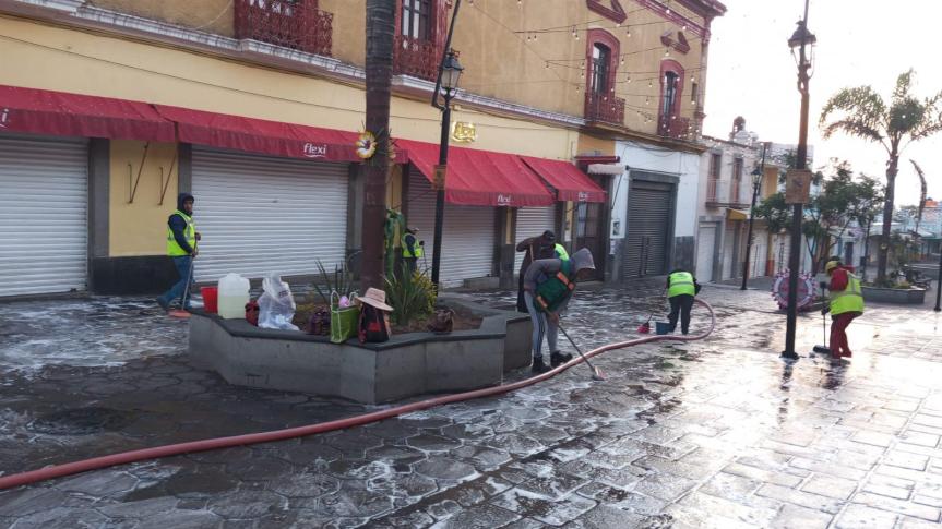 CAPAMH y Servicios Públicos refuerzan acciones de limpieza para mantener limpio el Pueblo Mágico de&nbsp;Huamantla