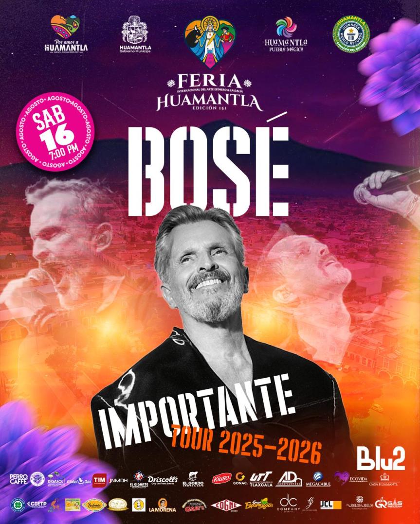 Miguel Bosé llega a Huamantla: artista sorpresa del Festival de Paellas en la Feria Internacional del Arte Efímero y la Dalia&nbsp;2025
