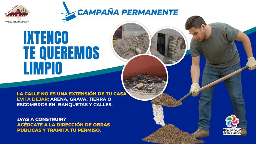 «Ixtenco Te Queremos Limpio» es una campaña permanente: Gobierno&nbsp;Municipal