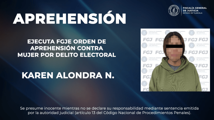 EJECUTA FGJE ORDEN DE APREHENSIÓN CONTRA MUJER POR DELITO&nbsp;ELECTORAL