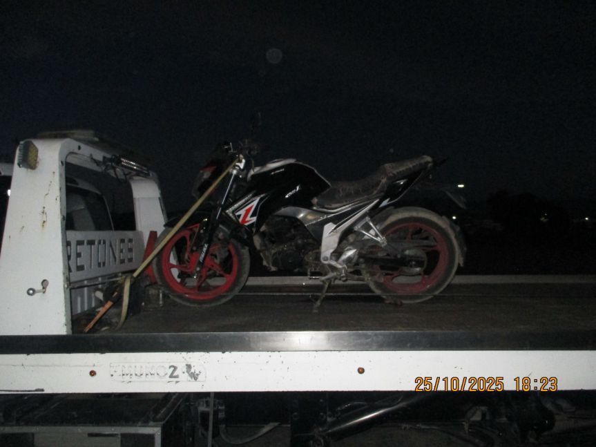 Asegura la Dirección de Seguridad Pública motocicleta con reporte de robo en&nbsp;Huamantla