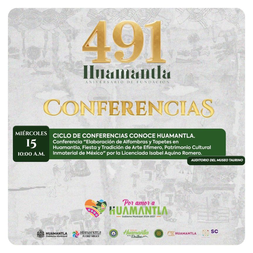 Huamantla promueve su cultura y tradiciones con el ciclo de conferencias “Conoce Huamantla” y el ciclo de cine&nbsp;conmemorativo