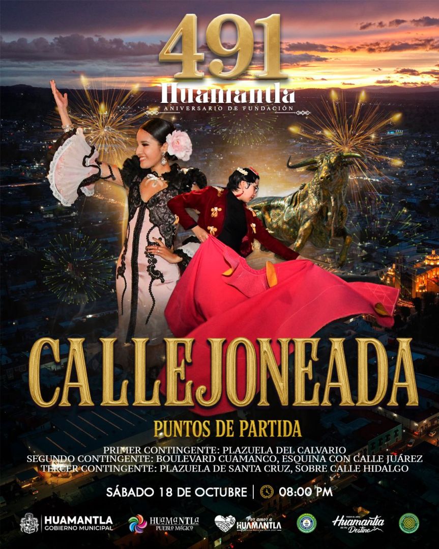 Invitan a participar en la tradicional Callejoneada por los 491 años de fundación de&nbsp;Huamantla