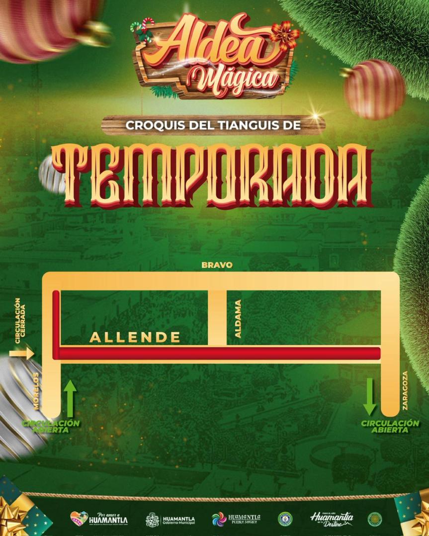 GOBIERNO DE HUAMANTLA ANUNCIA MEDIDAS VIALES POR TIANGUIS DE TEMPORADA&nbsp;NAVIDEÑA