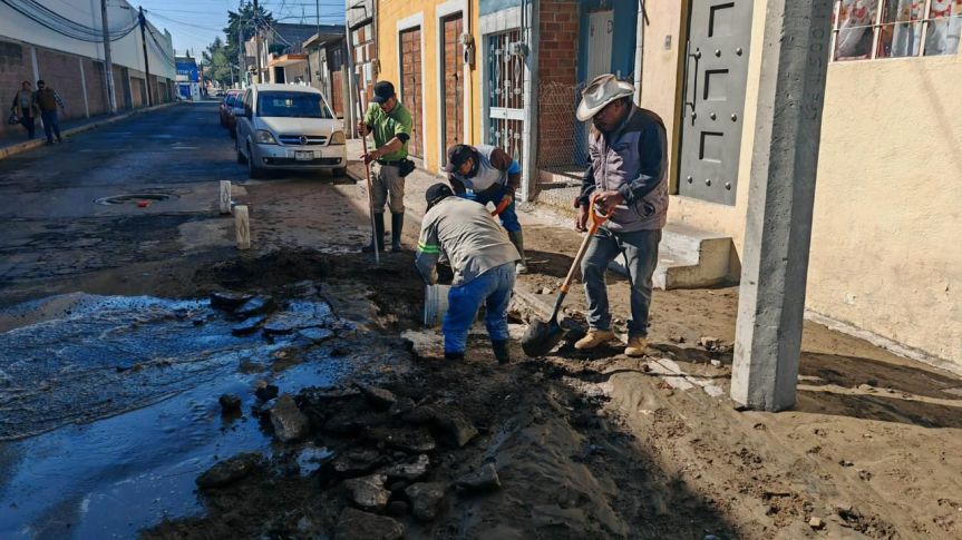 CAPAMH atiende fuga en calle Juárez Norte y suspende temporalmente operación del pozo Benito&nbsp;Juárez