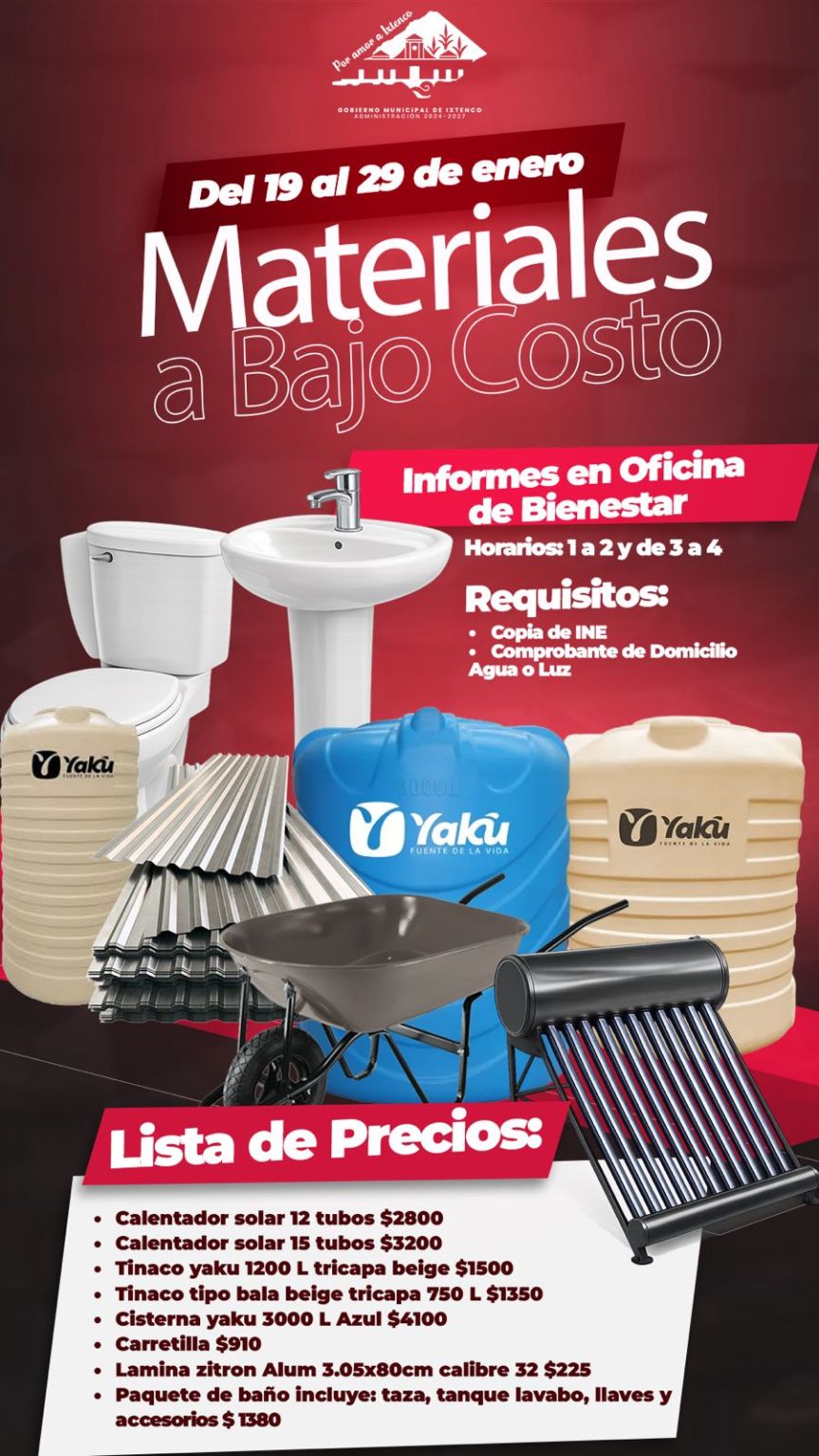 Arranca en Ixtenco la primera campaña de materiales a bajo costo&nbsp;2026