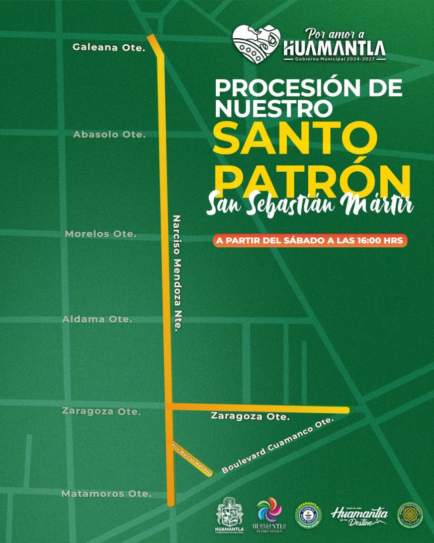 HABRÁ CIERRES TEMPORALES DE VIALIDADES POR ELABORACIÓN DE TAPETES EN HONOR A SAN SEBASTIÁN&nbsp;MÁRTIR