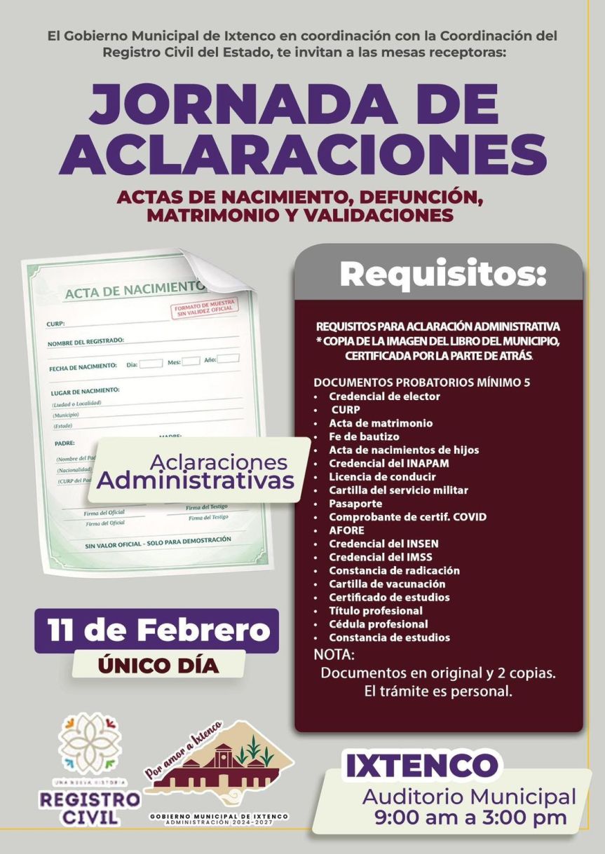 Ixtenco será sede de jornada para corregir y validar actas&nbsp;oficiales