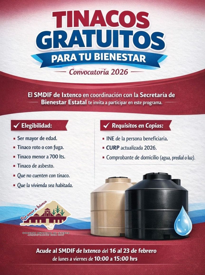 Gobierno de Ixtenco impulsa programa de Tinacos Gratuitos para fortalecer el bienestar de las&nbsp;familias