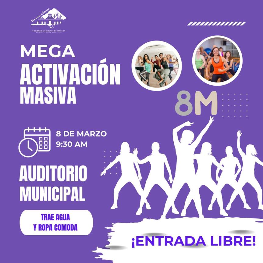 Ixtenco invita a Mega Activación de Zumba Masiva en el marco del Día Internacional de la&nbsp;Mujer