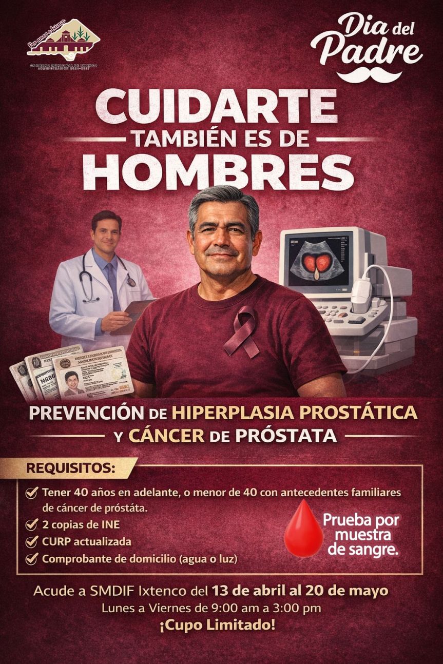 SMDIF Ixtenco impulsa campaña de prevención de cáncer de&nbsp;próstata