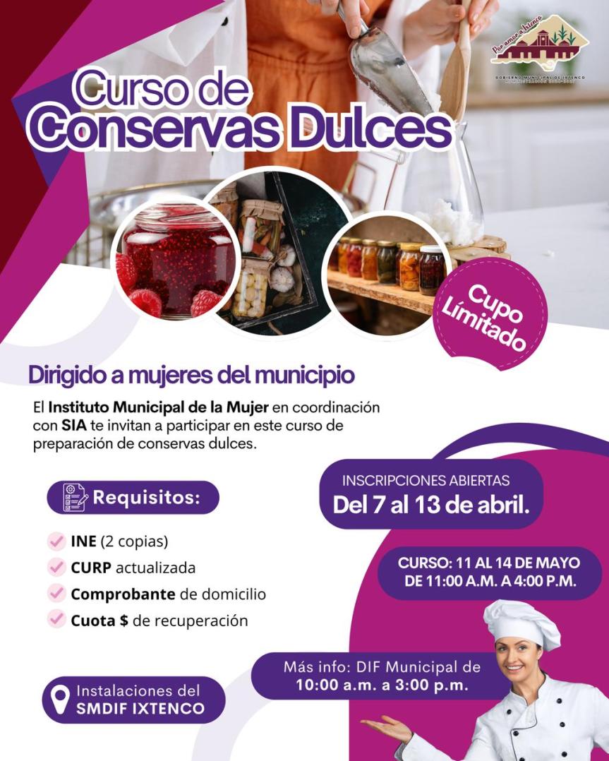 Impulsa Gobierno Municipal de Ixtenco capacitación para mujeres con curso de conservas&nbsp;dulces