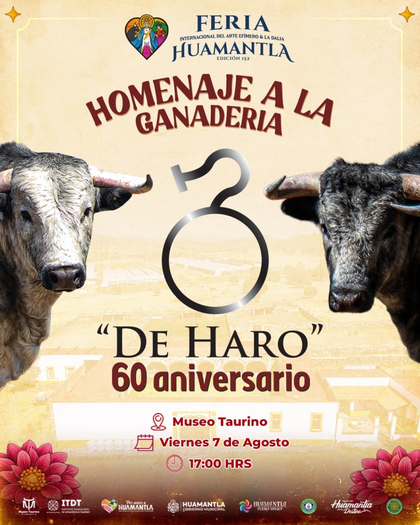 Huamantla rendirá homenaje a la Ganadería “De Haro” por 60 años de historia y&nbsp;tradición