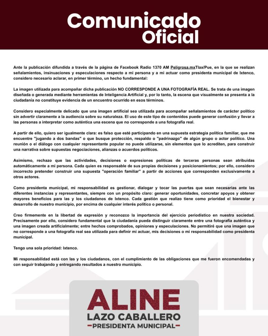 COMUNICADO OFICAL SOBRE PUBLICACIÓN EN EL MEDIO LA&nbsp;PELIGROSA.MX
