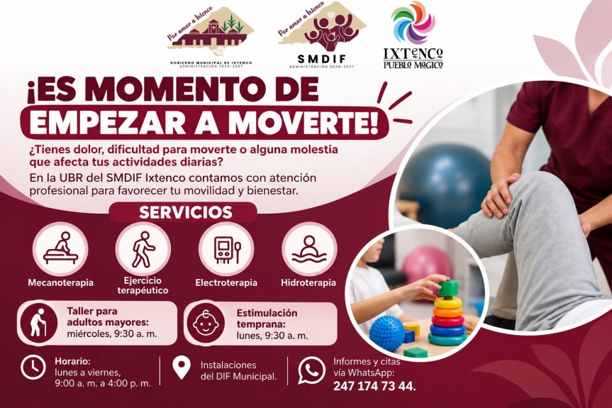 UBR DEL SMDIF IXTENCO FORTALECE SERVICIOS PARA FAVORECER LA MOVILIDAD Y EL BIENESTAR DE LA&nbsp;POBLACIÓN