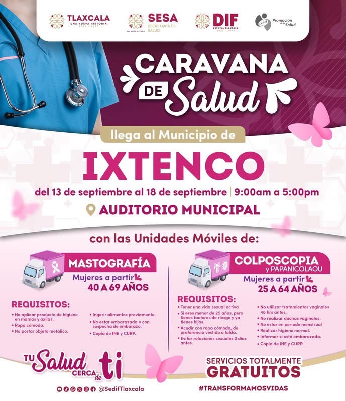 CARAVANA DE SALUD LLEGA A IXTENCO CON SERVICIOS GRATUITOS PARA LAS&nbsp;MUJERES