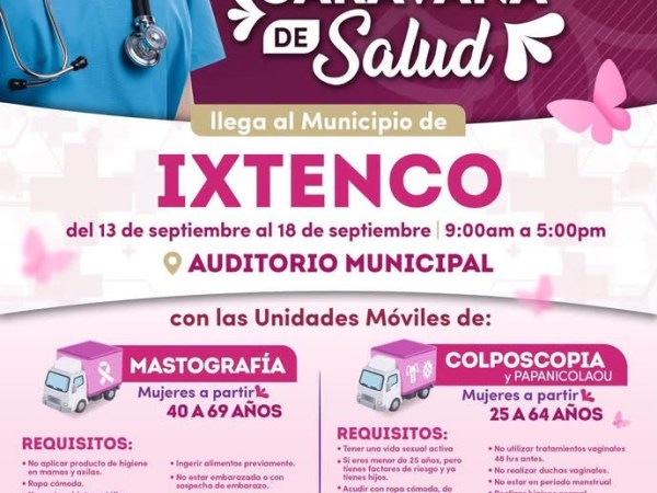 CARAVANA DE SALUD LLEGA A IXTENCO CON SERVICIOS GRATUITOS PARA LAS&nbsp;MUJERES