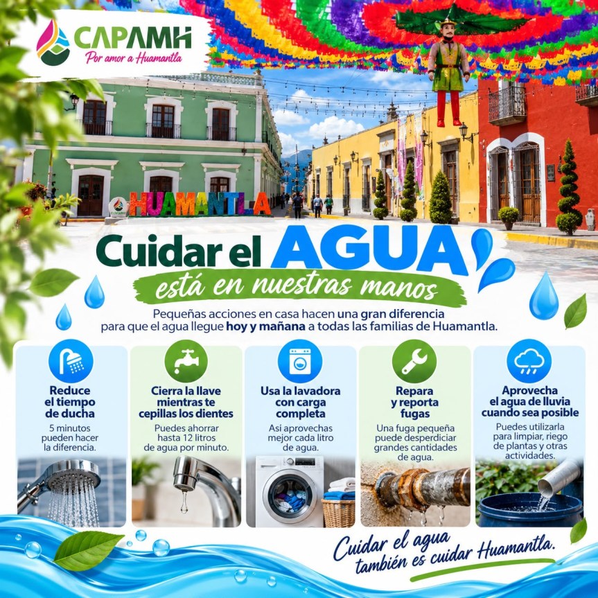 CAPAMH exhorta a la población de Huamantla a cuidar responsablemente el&nbsp;agua