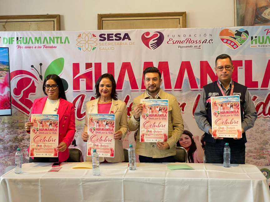 Ayuntamiento de Huamantla y Fundación Esmeross emprenden campaña por el mes de la lucha contra el cáncer de&nbsp;mama