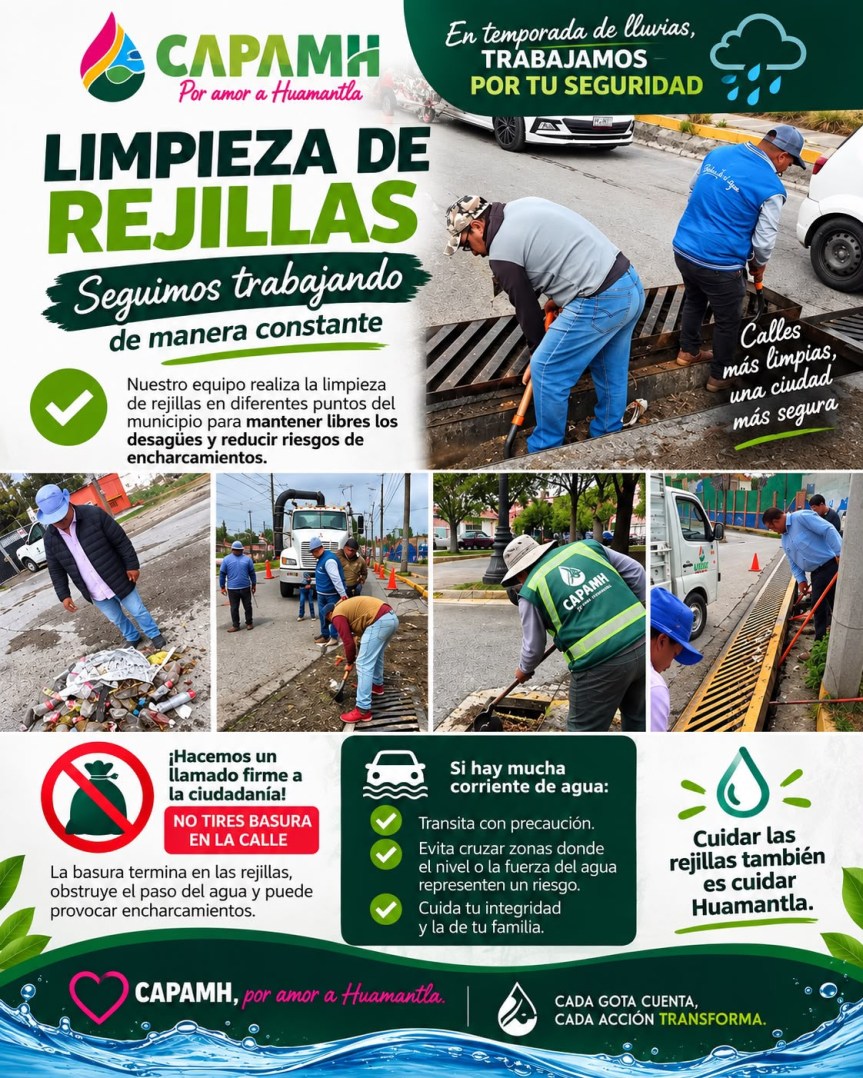EN TEMPORADA DE LLUVIAS, CAPAMH NO BAJA LA&nbsp;GUARDIA.