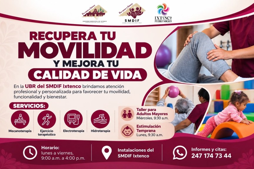 GOBIERNO DE IXTENCO FORTALECE LA ATENCIÓN EN REHABILITACIÓN A TRAVÉS DEL&nbsp;SMDIF