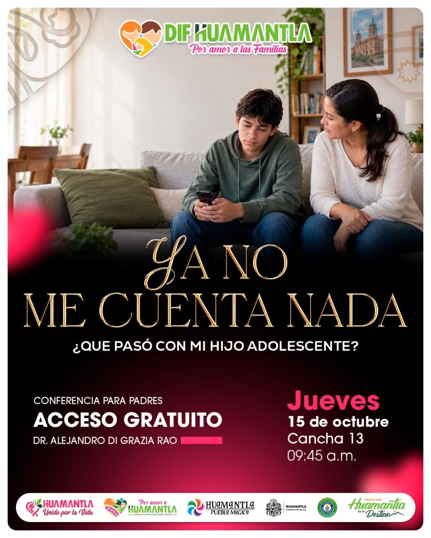 DIF HUAMANTLA INVITA A CONFERENCIA PARA FORTALECER LA COMUNICACIÓN ENTRE PADRES E HIJOS&nbsp;ADOLESCENTES